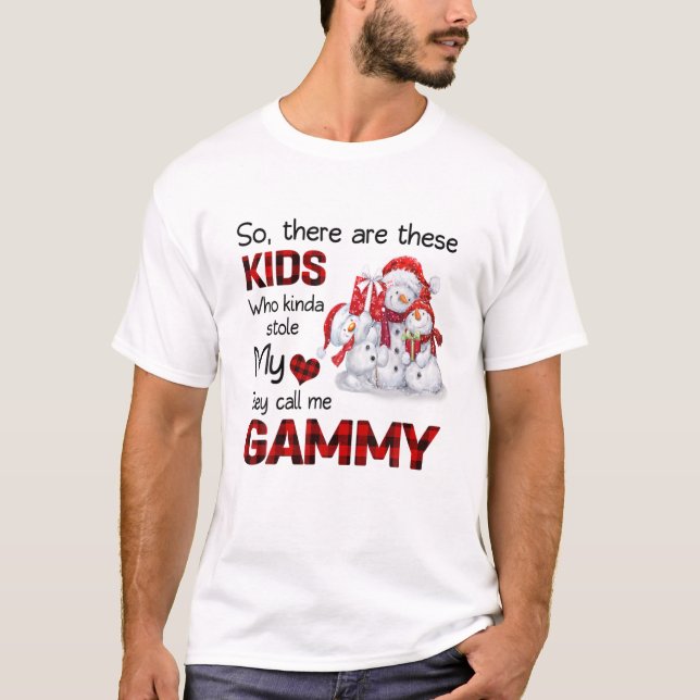 There's These Kids They Call Me Gammy Snowman T-Shirt (Front)