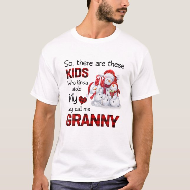 There's These Kids They Call Me Granny Snowman T-Shirt (Front)