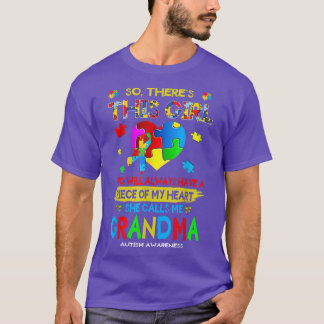 There's This Girl She Calls Me Grandma Autism Awar T-Shirt