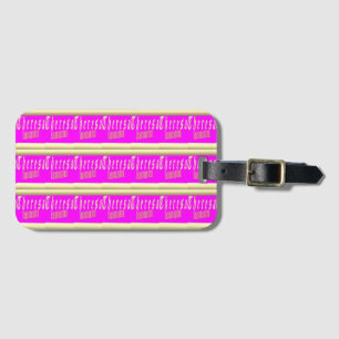 Theresa design shocking pink and gold  playing car luggage tag