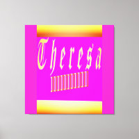 Theresa design shocking pink and gold poster metal