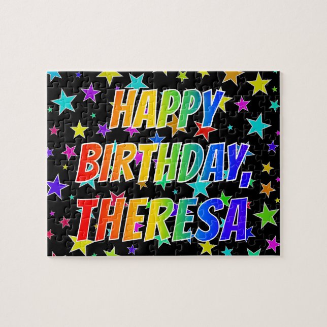 "THERESA" First Name, Fun "HAPPY BIRTHDAY" Jigsaw Puzzle (Horizontal)