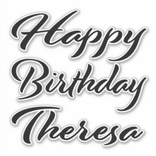 Theresa Name Vorname black Sticker Geburtstag