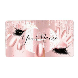 Theresa Pink Glitter Drips Kiss Lips Nails Makeup