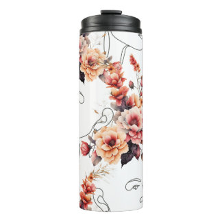 THERMAL THUMBLER FACE LINE IN FLORAL PRINTS THERMAL TUMBLER