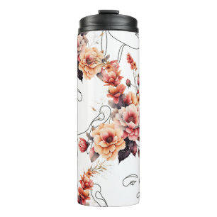 THERMAL THUMBLER FACE LINE IN FLORAL PRINTS TUMBLER
