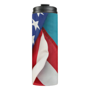 Thermal  tumblebearing the flag of the United Stat Tumbler