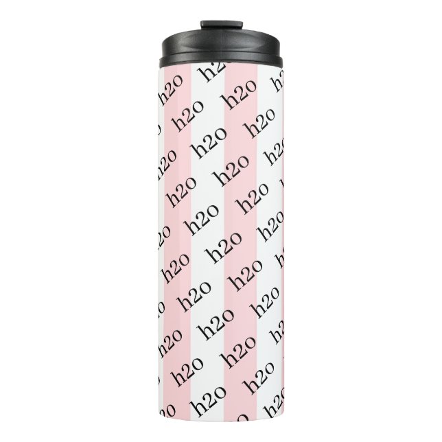 Thermal Tumbler Baby Pink & White Stripe H2o (Front)