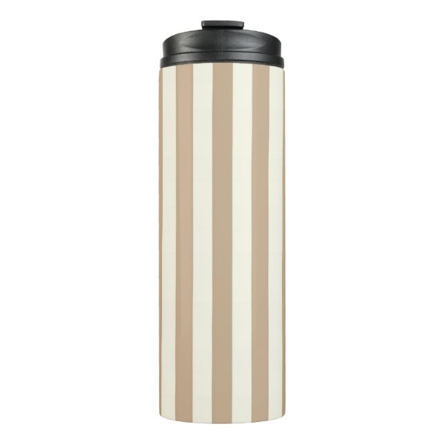Thermal Tumbler Beige & Brown Stripe (Front)