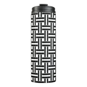 Thermal Tumbler Black & White Square Stripe