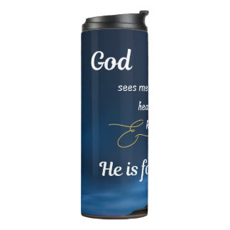Thermal Tumbler - Blue - God Sees Me