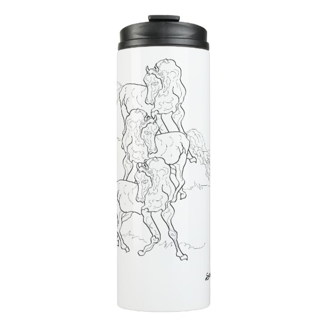Thermal Tumbler : Dancing Arabian Horses (Front)