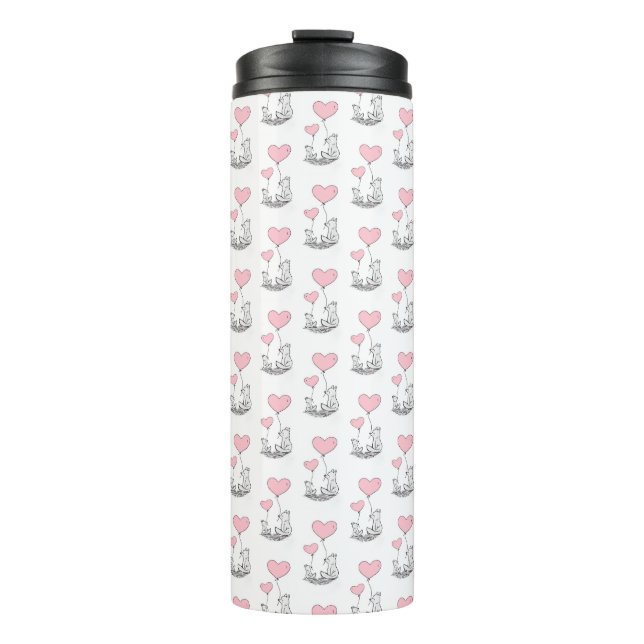 Thermal Tumbler Foxy Pink Hearts (Front)
