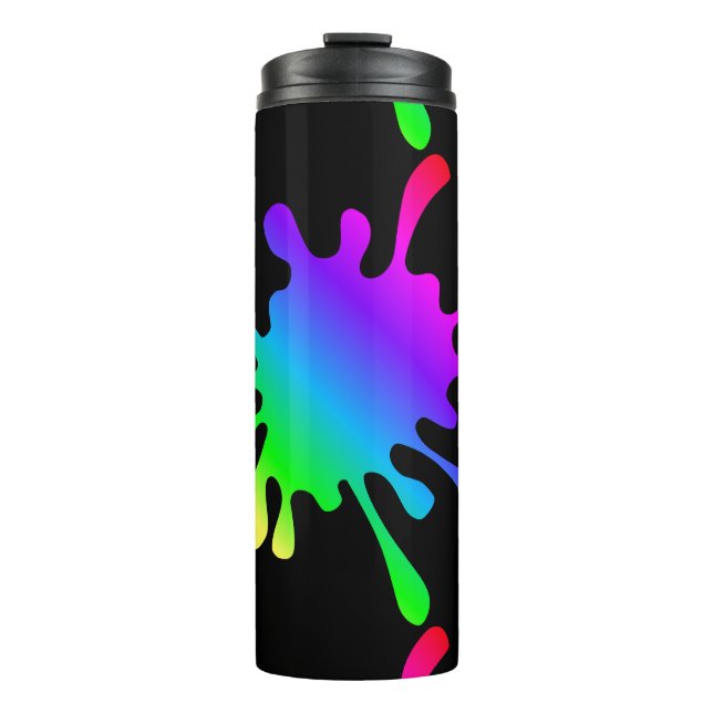 Thermal Tumbler Funny Rainbow Paint Splatters (Front)