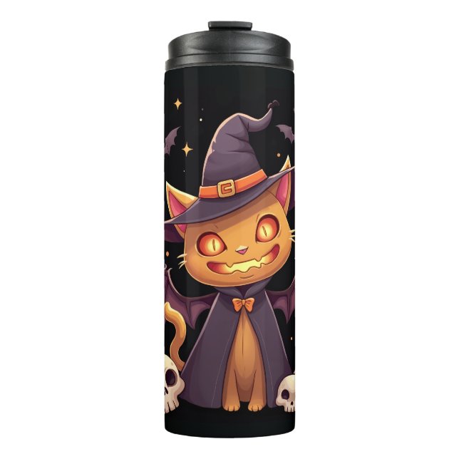 Thermal Tumbler Halloween Witch Cat (Front)