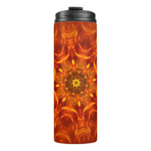 Thermal Tumbler Mandala Sunlight Orange Pattern