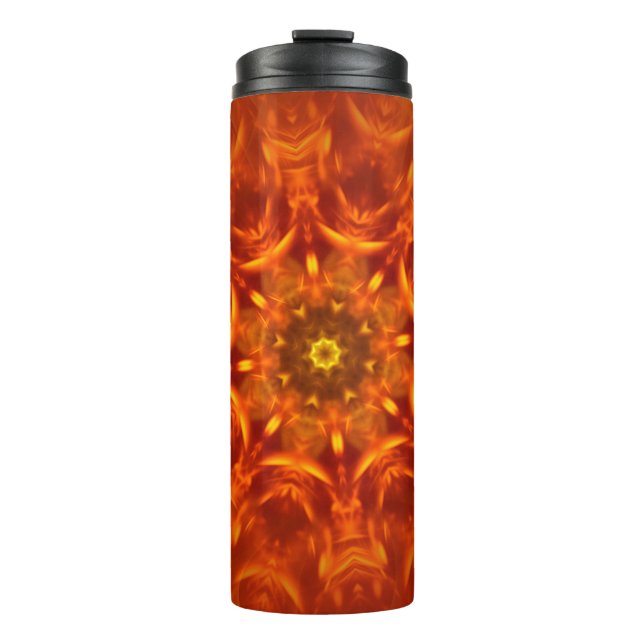 Thermal Tumbler Mandala Sunlight Orange Pattern (Front)