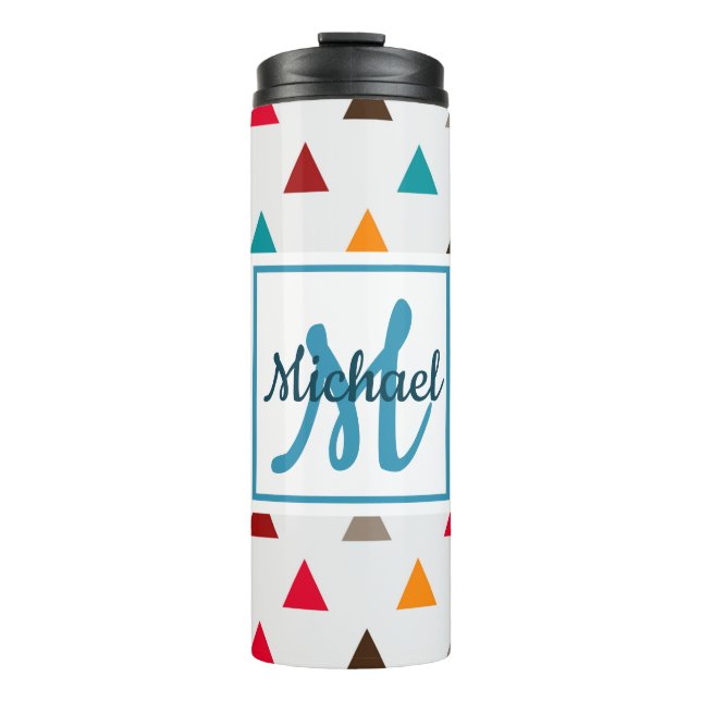 Thermal Tumbler - Personalised Monogram Triangles (Front)