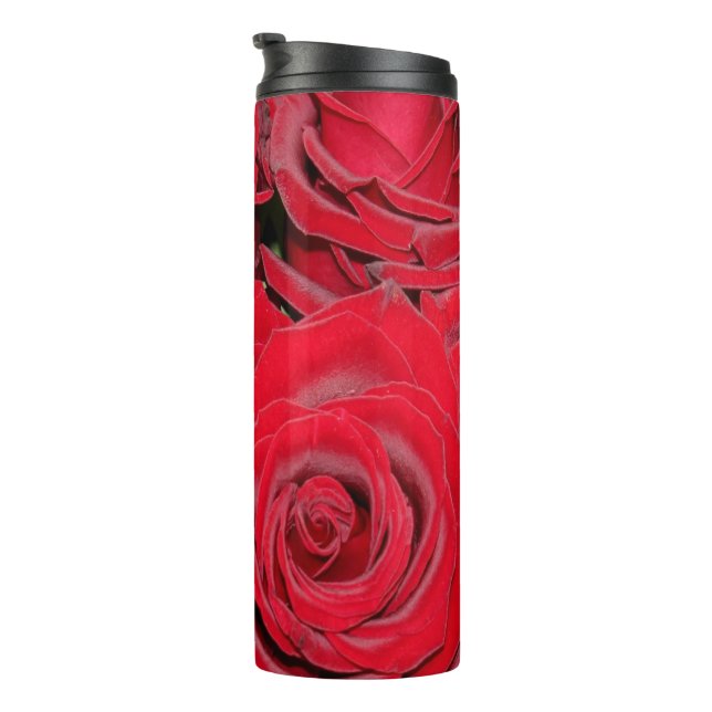 Thermal Tumbler Romantic Red Roses Floral Bouquet (Rotated Right)