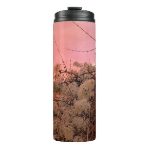 Thermal Tumbler Winter Sunset And Clematis Vines