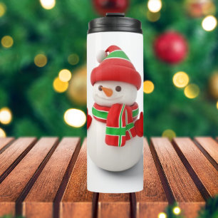 Thermal Tumbler with 3D Christmas Snowman