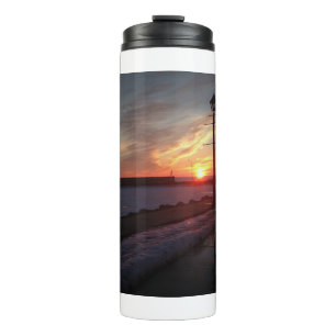 Thermal tumbler with beautiful sunset photo 
