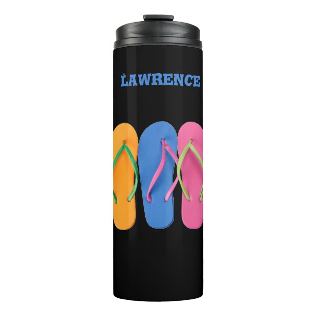  Thermal Tumbler with Colourful Flip-Flops Design (Front)