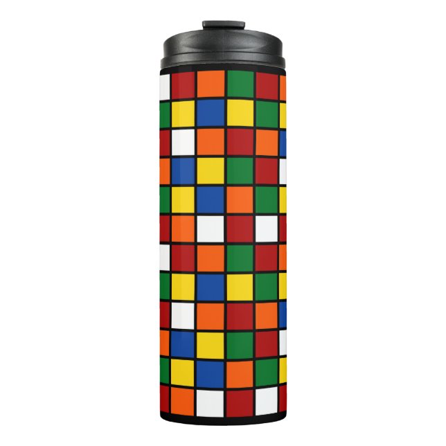 Thermal Tumbler with colourful squares Var01 (Front)