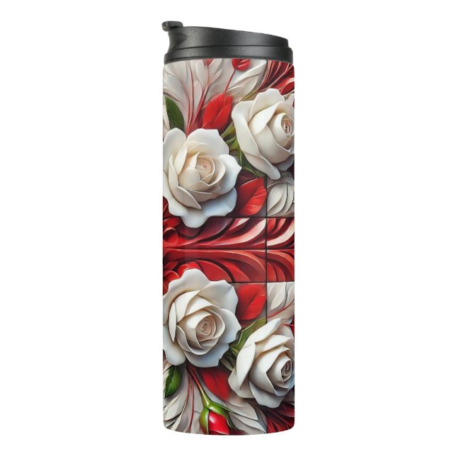 Thermal Tumbler with English Roses Design (Rotated Right)