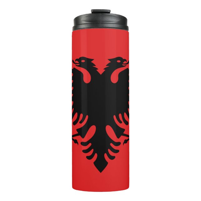 Thermal Tumbler with flag of Albania (Front)