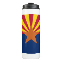 Thermal Tumbler with flag of Arizona State, USA