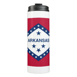 Thermal Tumbler with flag of Arkansas State, USA