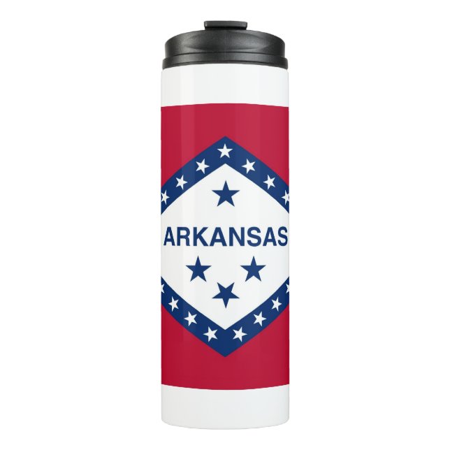 Thermal Tumbler with flag of Arkansas State, USA (Front)