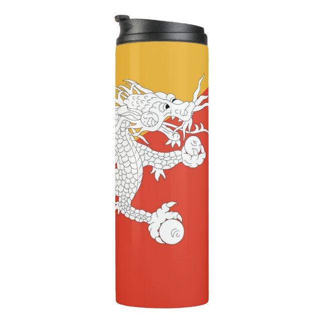 Thermal Tumbler with flag of Bhutan (Rotated Right)