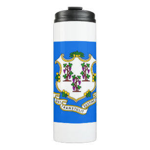 Thermal Tumbler with flag of Connecticut, USA