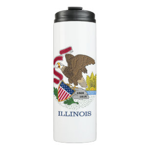 Thermal Tumbler with flag of Illinois, USA