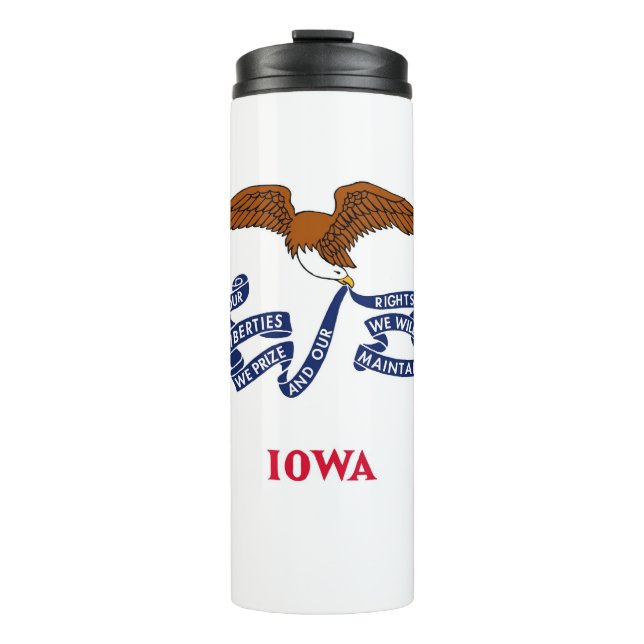 Thermal Tumbler with flag of Iowa, USA (Front)