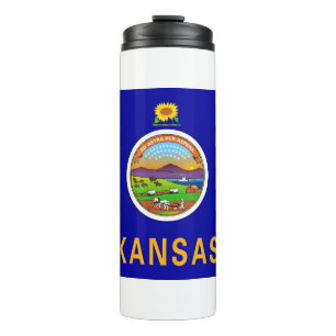Thermal Tumbler with flag of Kansas, USA