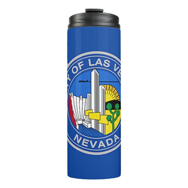 Thermal Tumbler with flag of Las Vegas, USA (Front)
