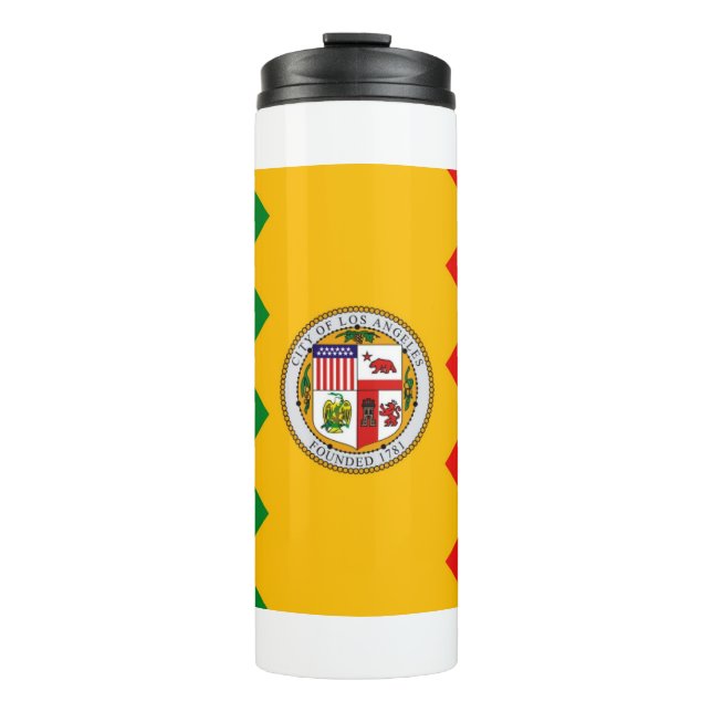 Thermal Tumbler with flag of Los Angeles, USA (Front)