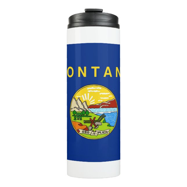 Thermal Tumbler with flag of Montana, USA (Front)