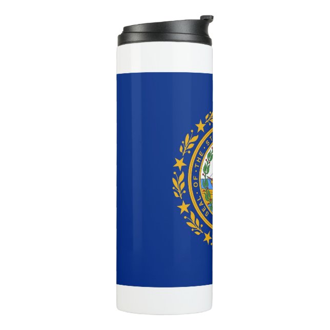 Thermal Tumbler with flag of New Hampshire, USA (Rotated Left)