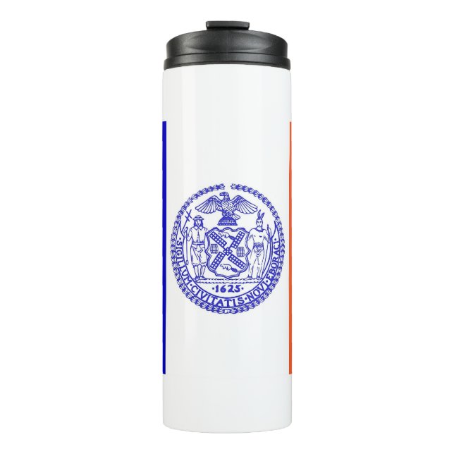 Thermal Tumbler with flag of New York City, USA (Front)