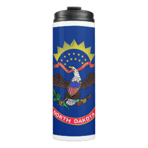 Thermal Tumbler with flag of North Dakota, USA