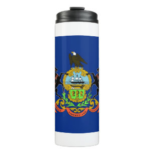 Thermal Tumbler with flag of Pennsylvania, USA