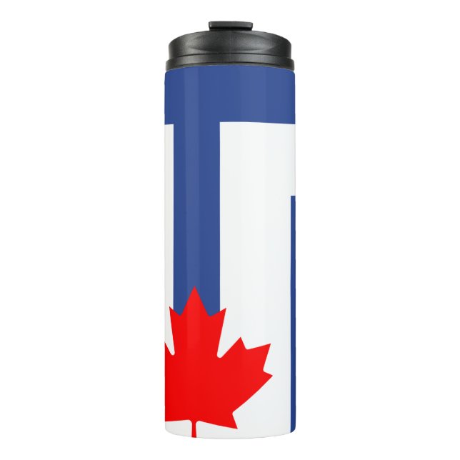 Thermal Tumbler with flag of Toronto, Canada (Front)