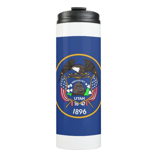 Thermal Tumbler with flag of Utah, USA (Front)