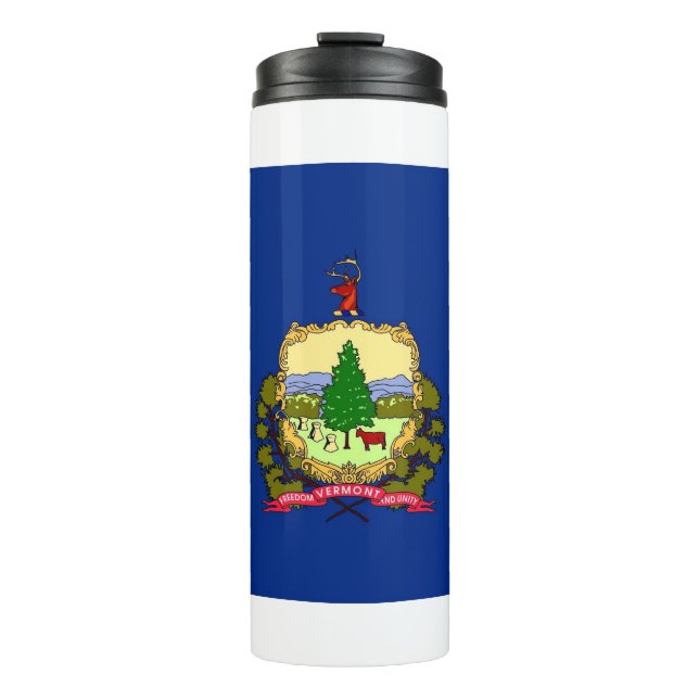 Thermal Tumbler with flag of Vermont, USA (Front)