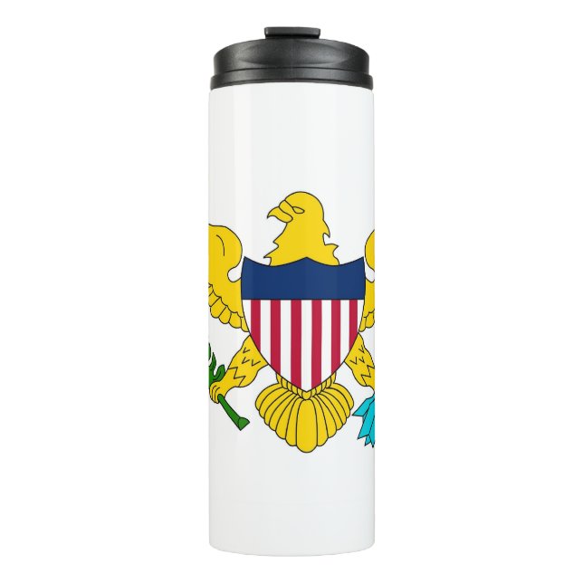 Thermal Tumbler with flag of Virgin Islands, USA (Front)