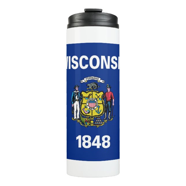 Thermal Tumbler with flag of Wisconsin, USA (Front)